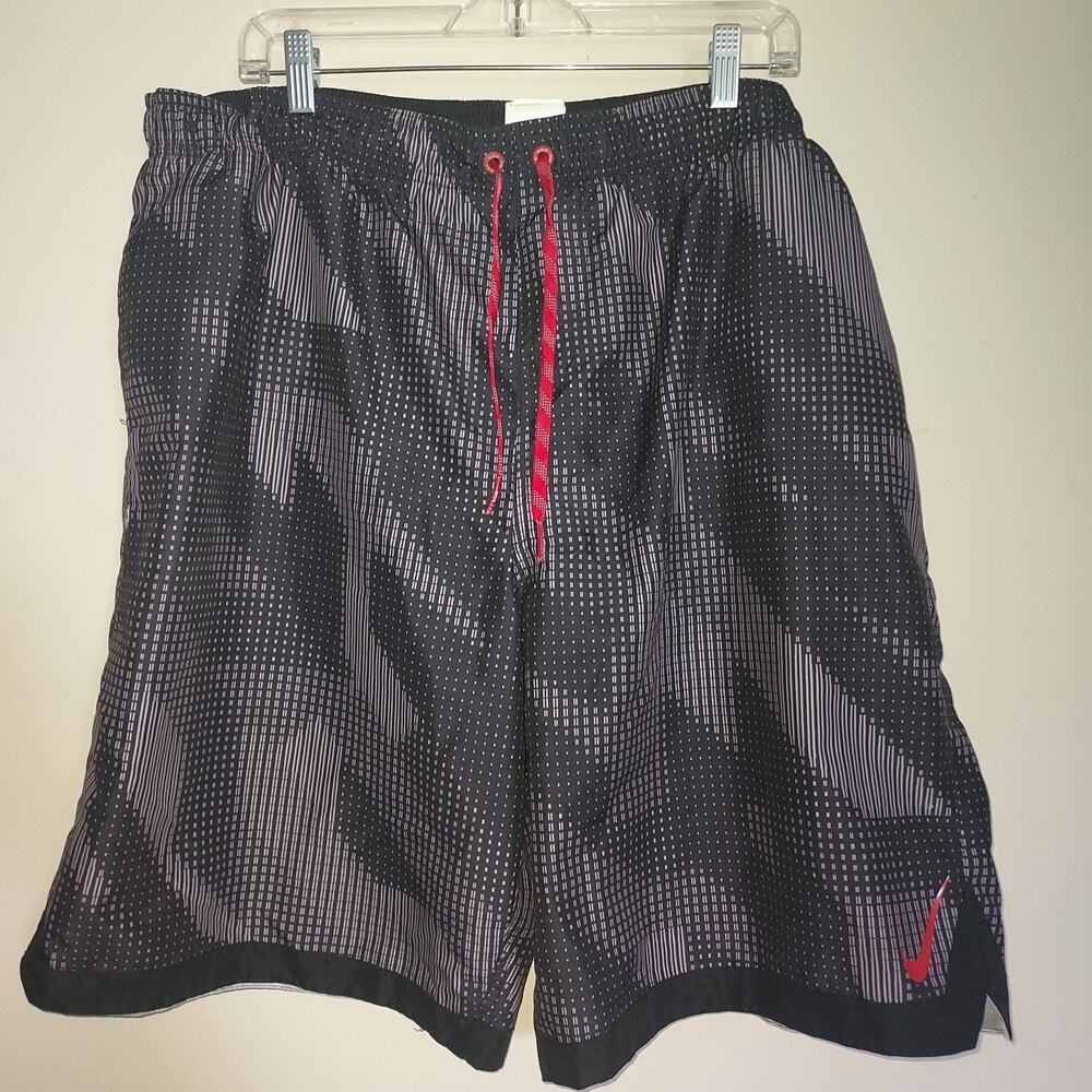 Nike Mens Swim Shorts XXL 11" Horizon Volley Lined Trunks Gray Black NESS8448